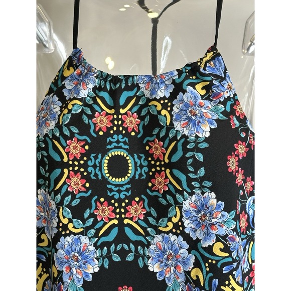 OLM Halter Top Womens Large Handkerchief Hem Floral Print Psychedelic - Picture 3 of 15